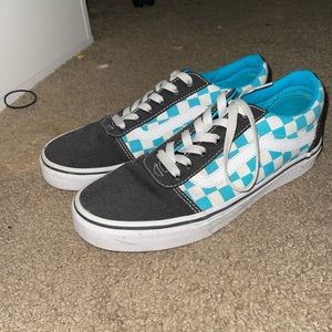 Blue and Black Square Shoes